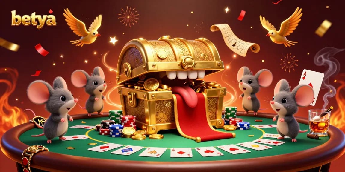Engage in thrilling gameplay with betya using vibrant poker and treasure elements.