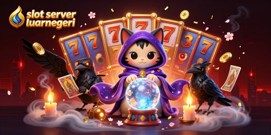 Experience slot server luar negeri with immersive gaming elements in a vibrant 3D illustration.
