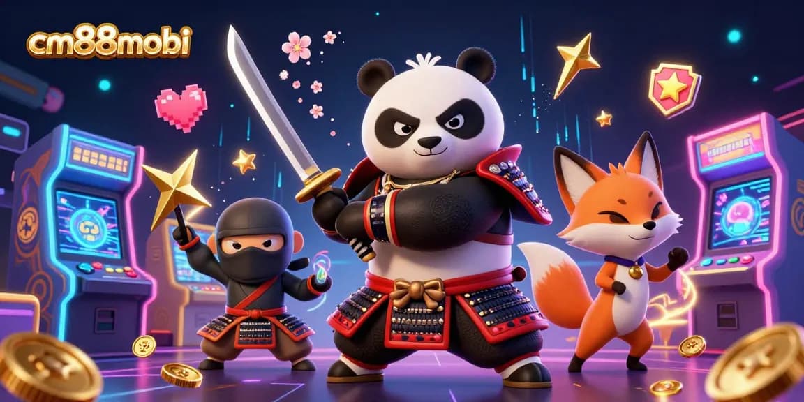 Experience thrilling gameplay at cm88mobi with a samurai panda, ninja fox, and spirit tanuki.