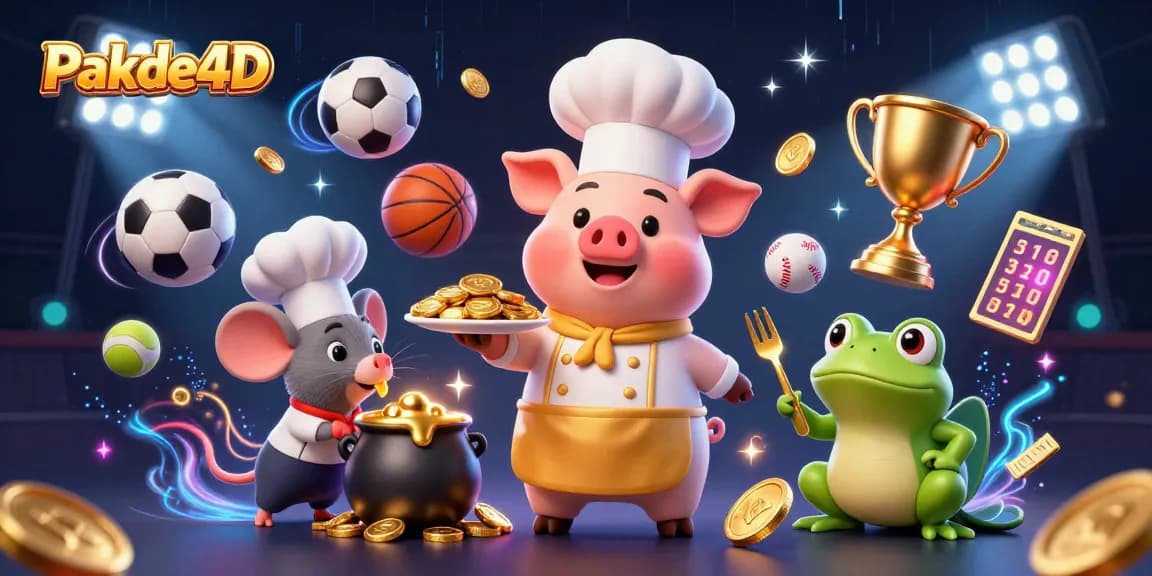Experience winning moments with Pakde4D featuring elite characters celebrating with gold coins and gambling elements.