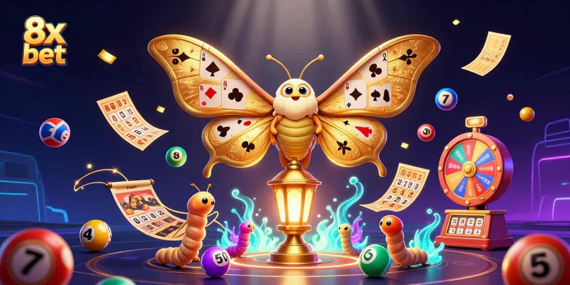 Experience the thrill of winning at 8x bet with vibrant lottery elements and colorful motifs.