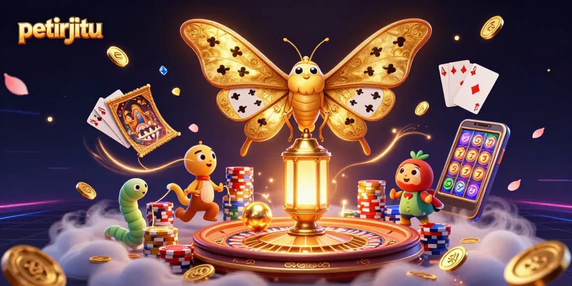 Permainan yang seru di petirjitu dengan ilustrasi kasino 3D yang menonjolkan keseruan slot dan kartu.