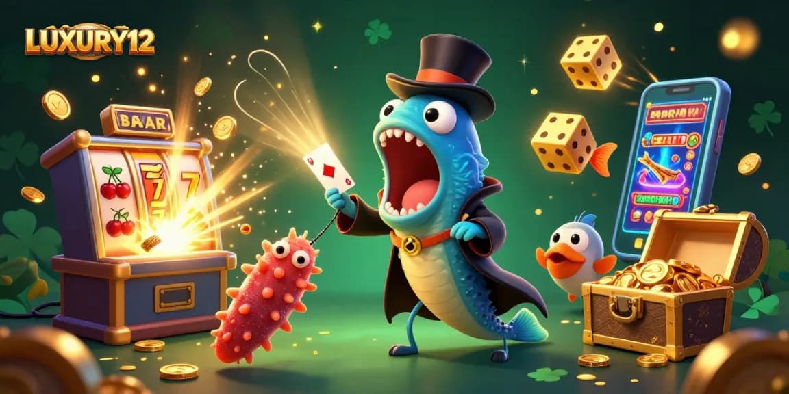 LUXURY12 showcases a magical deep-sea scene with animated characters performing thrilling casino tricks!