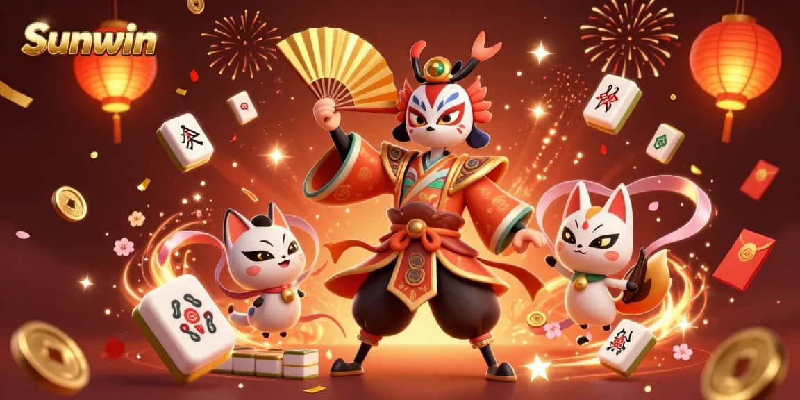 Experience the thrill of Sunwin's vibrant games in this dynamic casino illustration, featuring colorful elements.