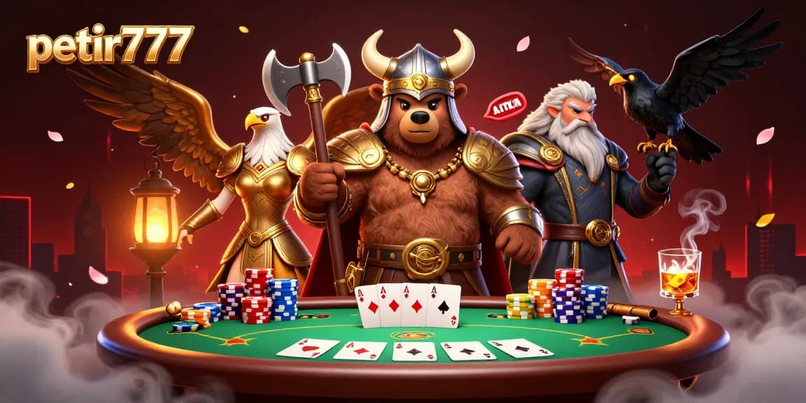 Experience thrilling adventures with petir777 as Viking warriors and poker action collide in epic gaming!