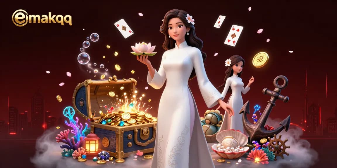 Experience the thrill of gambling at emakqq with an engaging 3D illustration of Indonesian casino games.