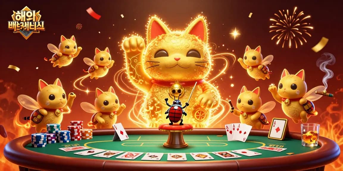 Experience exciting gameplay at 해외배팅사이트 with dynamic golden fireflies and poker elements.