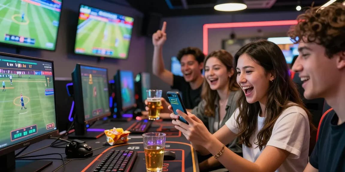 Exciting live gaming experience with friends, showcasing LUCK8 online betting atmosphere and engagement.