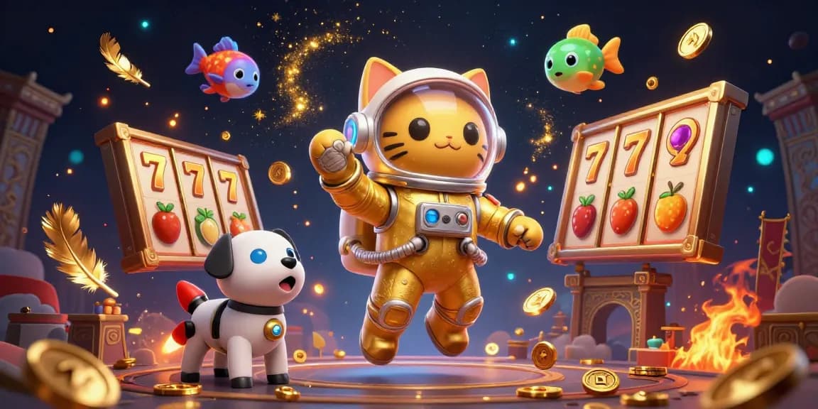 Joacă păcănele online alături de personaje 3D într-o iluminare uluitoare.