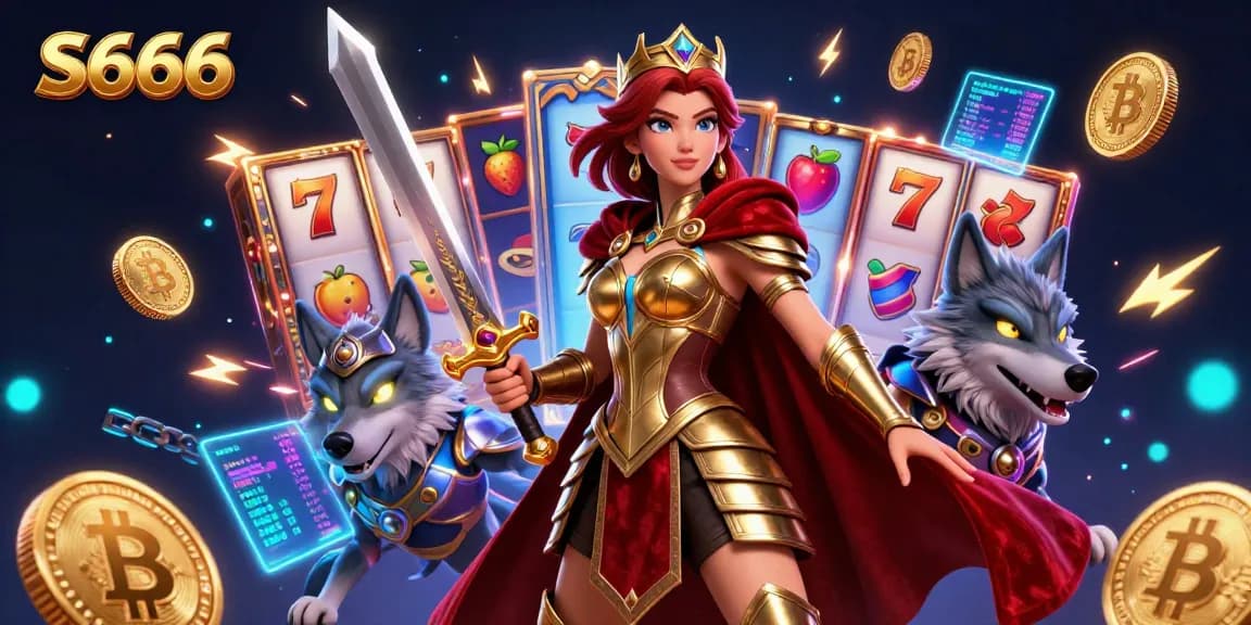 Experience thrilling slot action with S666, featuring vibrant reels, neon elements, and stunning visuals.