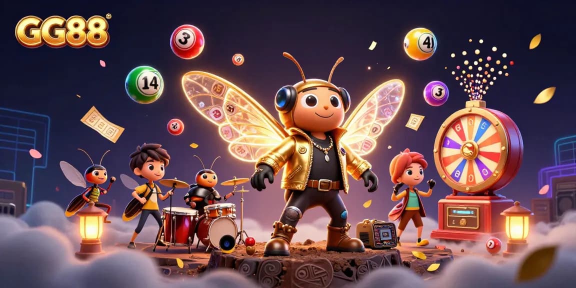 Engage with GG88's vibrant 3D casino adventure featuring lottery elements and animated characters.