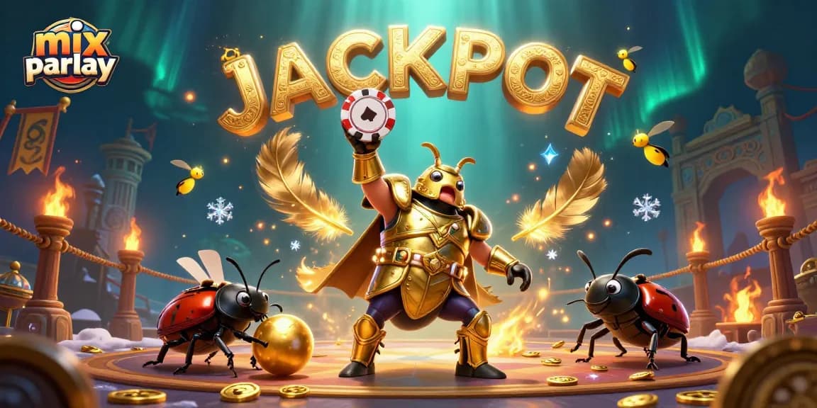Experience the thrill of mix parlay betting with a vibrant 3D scene celebrating victory and excitement.