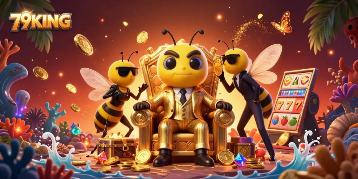 Experience thrilling spins and wins with 79KING featuring dynamic slot reels and vibrant casino elements.