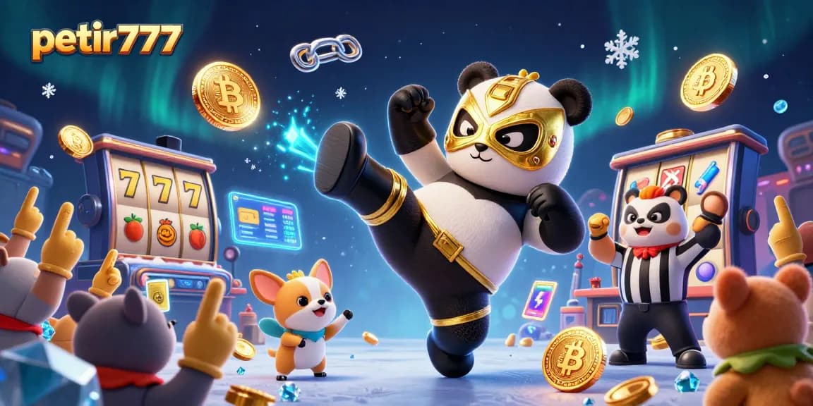 Engage in exciting slots action featuring petir777 with a lively 3D wrestling theme and vibrant casino elements.
