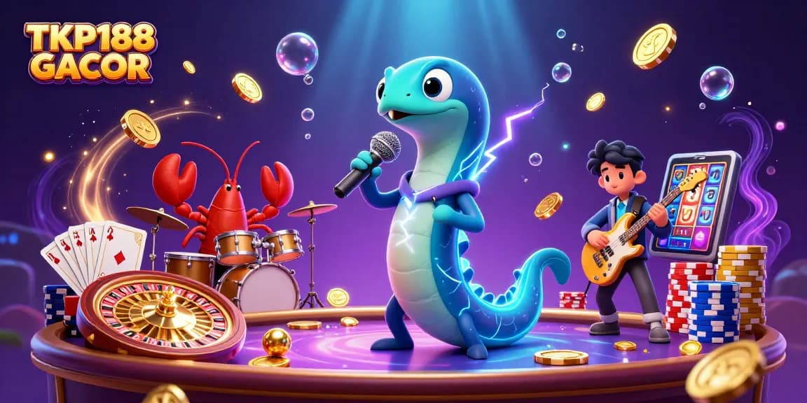 Experience the vibrant energy of TKP188 GACOR in this lively underwater casino illustration.
