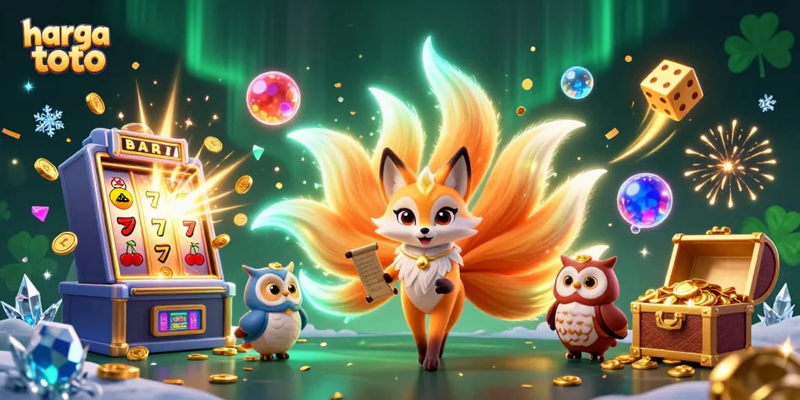 Engaging illustration of harga toto featuring colorful characters and casino elements, showcasing a dynamic gaming atmosphere.
