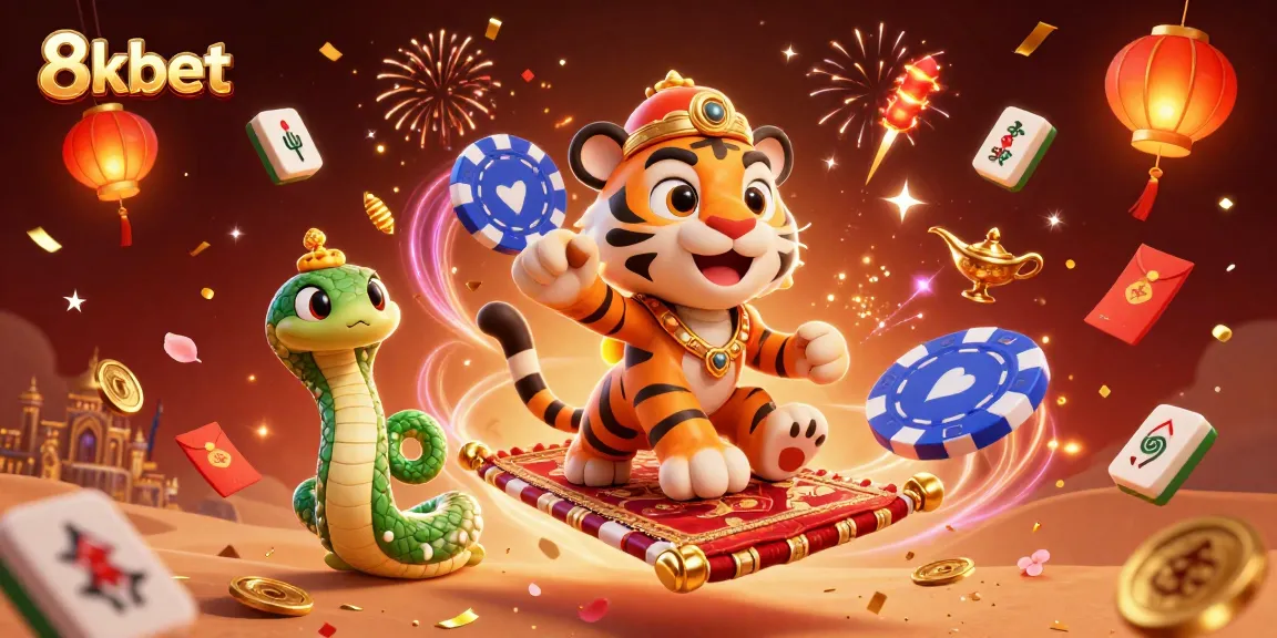 Experience winning on 8kbet with high-stakes action in an exhilarating casino scene themed around Arabian Nights.