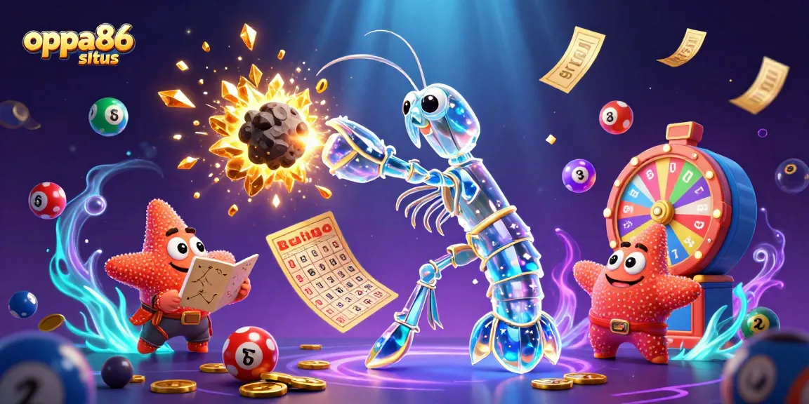 Engage with oppa86 situs in a vibrant cosmic gambling scene filled with colorful lottery elements.