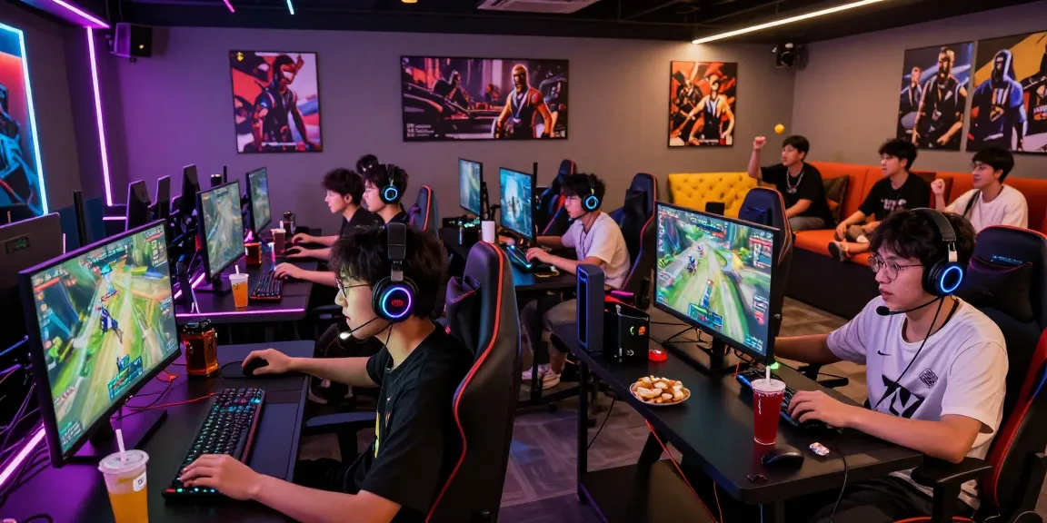 Exciting hitclub esports gaming lounge with engaged players and vibrant atmosphere