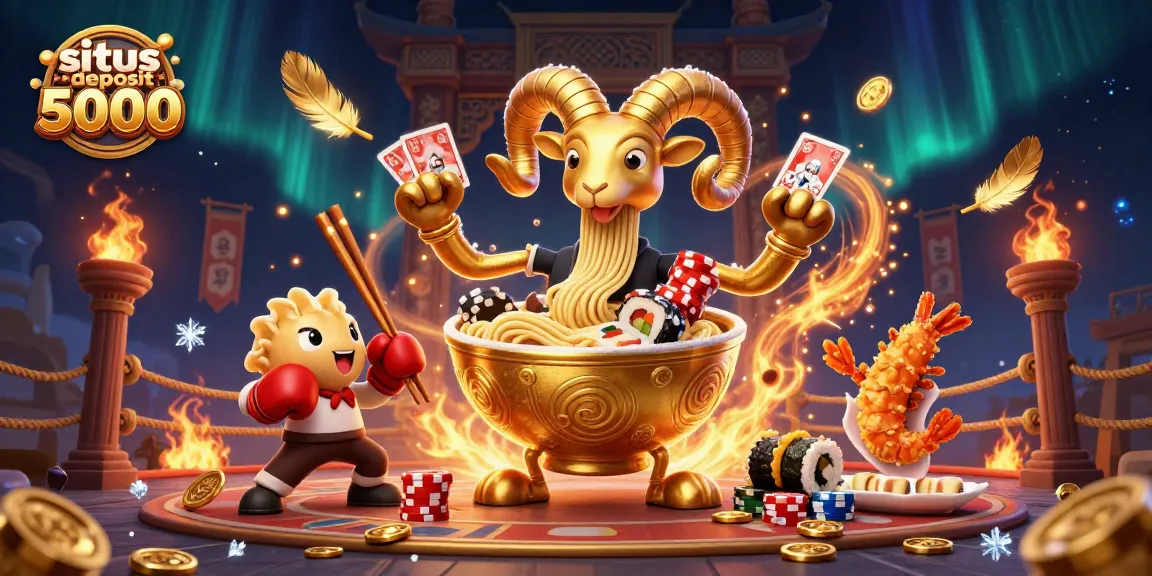 Engage in gaming strategies with situs deposit 5000 featuring colorful animated characters and casino elements