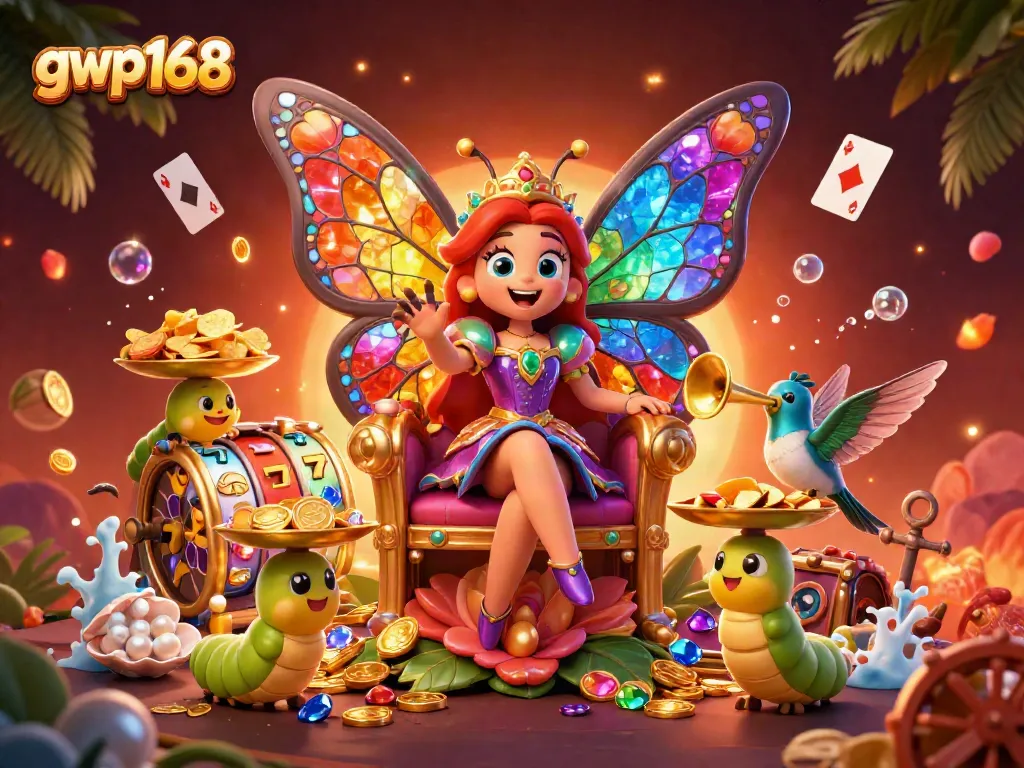 Menggapai kemenangan di gwp168 dengan hadiah emas, slot, dan simbol berkilau.