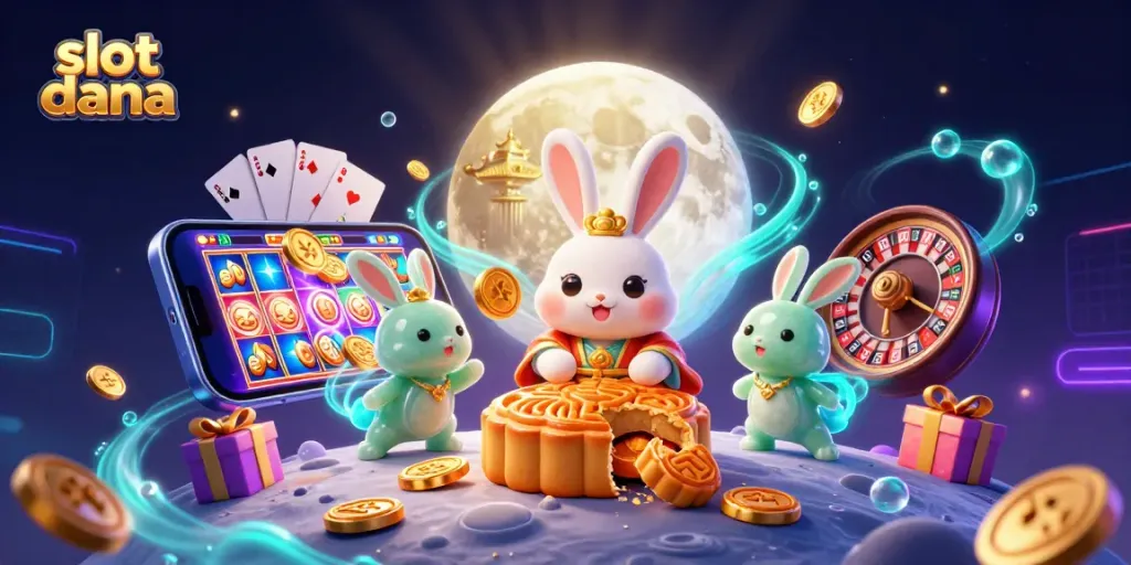 Putar slot dana yang menyenangkan dengan ilustrasi karakter menarik dan elemen kasino memukau.