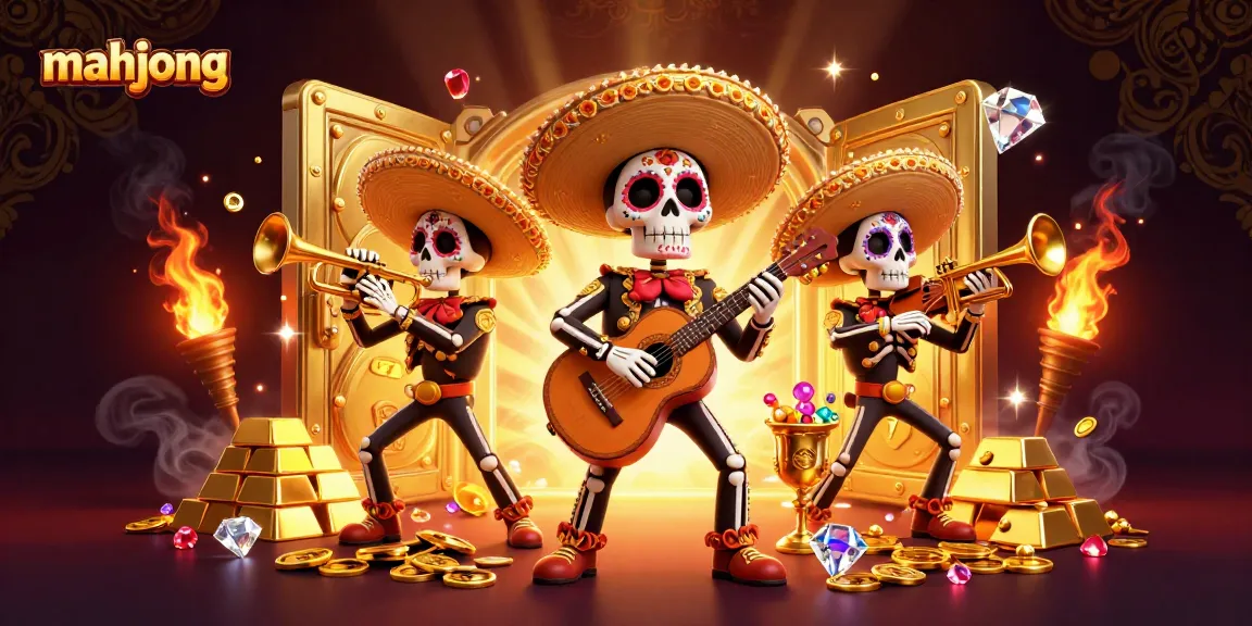 Experience mahjong excitement with lively mariachi musicians and slot game riches.
