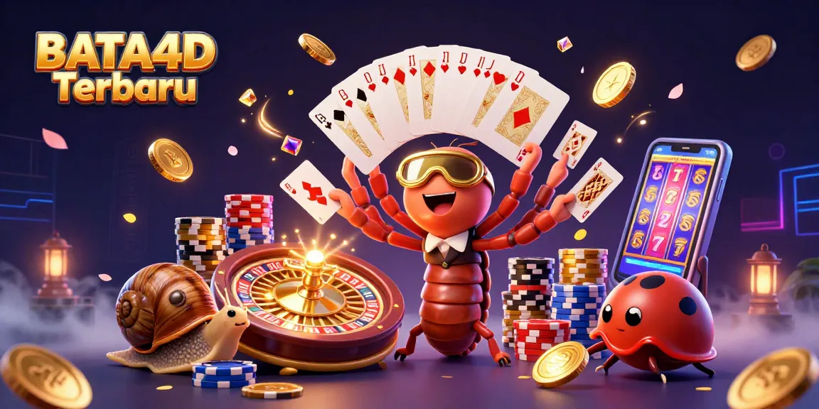 Menghadirkan BATA4D Terbaru, dealer 3D yang menghibur dan menyebarkan kartu bermain dengan kerumunan chip berkilauan di sekitarnya