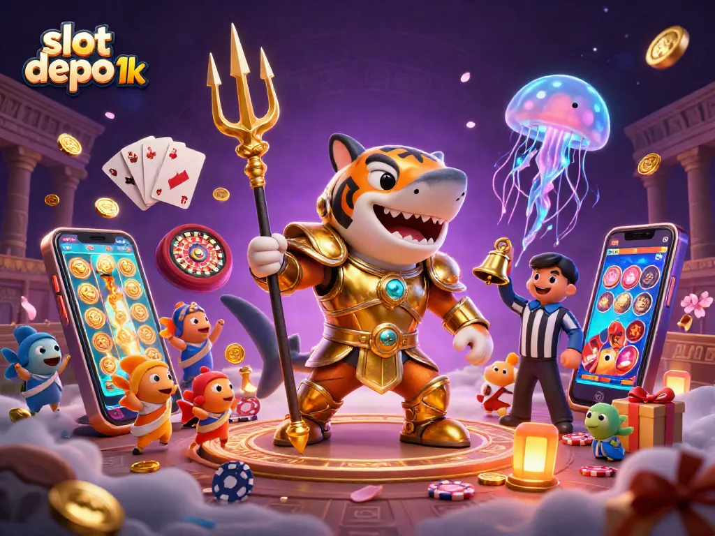 Experience excitement with slot depo 1k in this immersive underwater casino scene.
