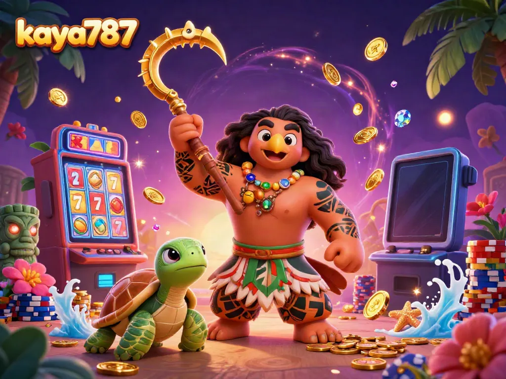 Experience thrilling wins at kaya787 with dynamic spinning slot machines, poker chips, and vibrant game elements.
