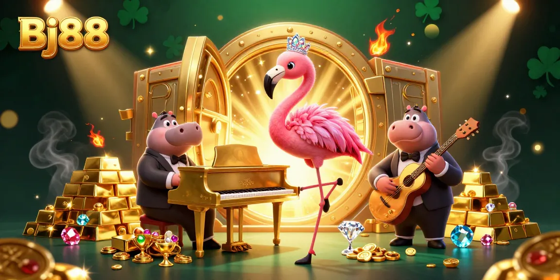 Bj88 showcases unique online casino entertainment with vibrant characters and dynamic gaming elements.