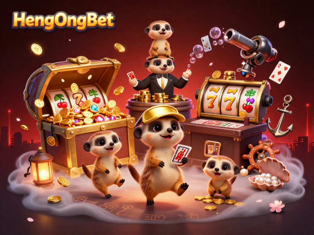 Engage in thrilling gameplay at HengOngBet's colorful meerkat casino adventure brimming with excitement.