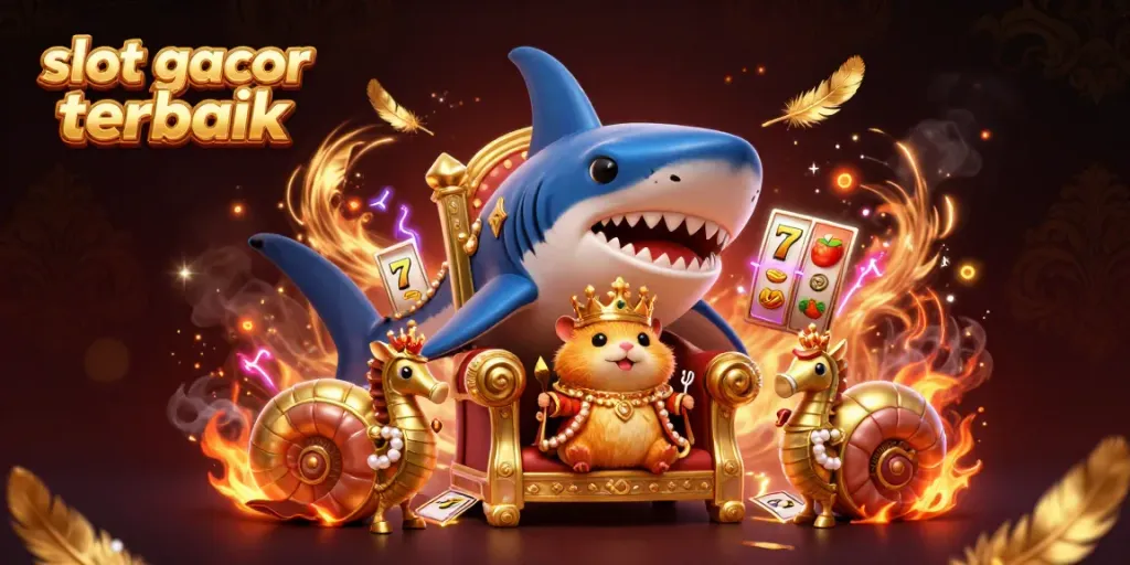 Permainan slot gacor terbaik dengan raja hamster emas dan penjaga kuda laut yang megah.
