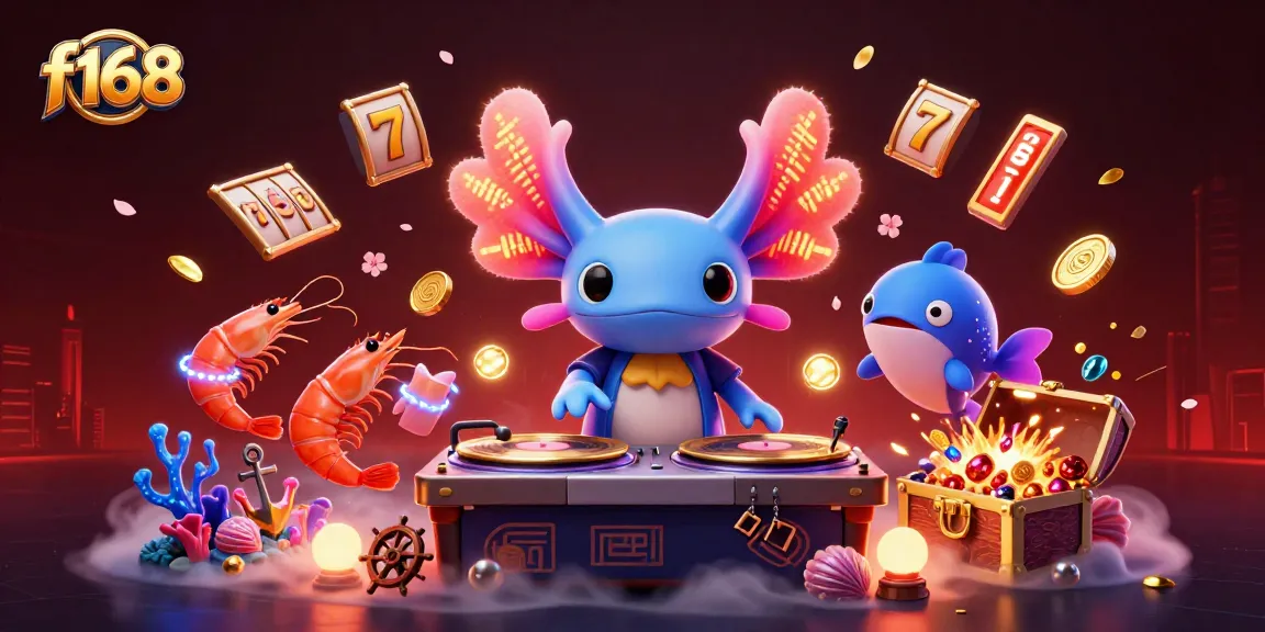 Spin and win with f168's vibrant slot reels and colorful underwater casino scene.