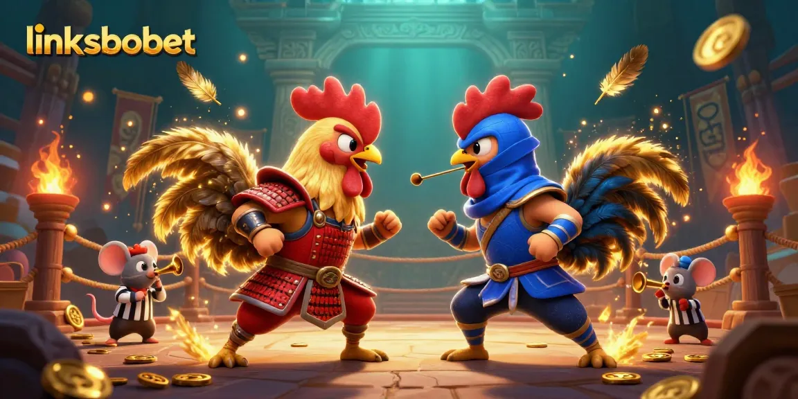Watch the twin 3D cartoon fighting roosters duel in vibrant action, feel the thrill of link sbobet.