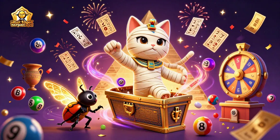 Win big with situs togel terpercaya as an Egyptian mummy cat bursts from a sarcophagus in a thriving casino.