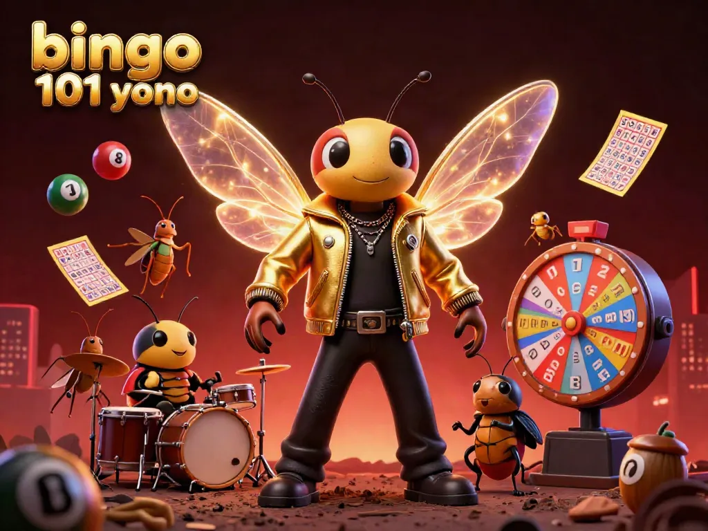 Experience the excitement of bingo 101 yono with a vibrant 3D illustration of a bingo celebration.