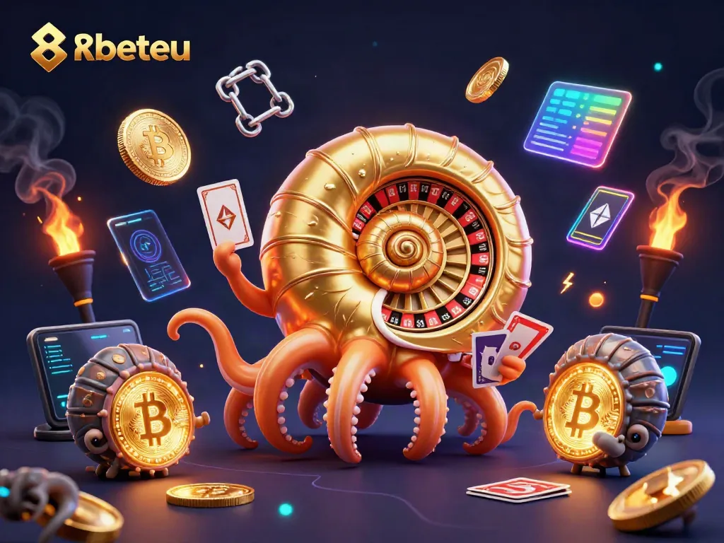 Engage in thrilling gameplay at 8kbeteu with a dynamic 3D casino scene featuring cryptocurrencies and casino elements.