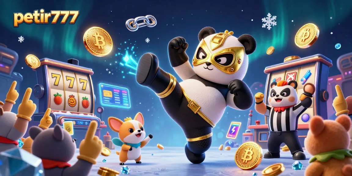 Engage in exciting slots action featuring petir777 with a lively 3D wrestling theme and vibrant casino elements.