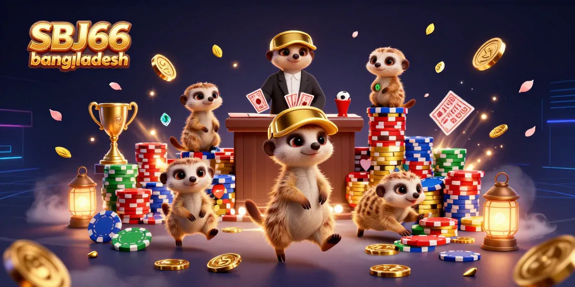 SBJ66 bangladesh showcases thrilling sports betting with animated meerkats orchestrating a vibrant casino scene.