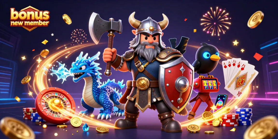 Engage in thrilling gameplay with the bonus new member offer, featuring dynamic casino elements.
