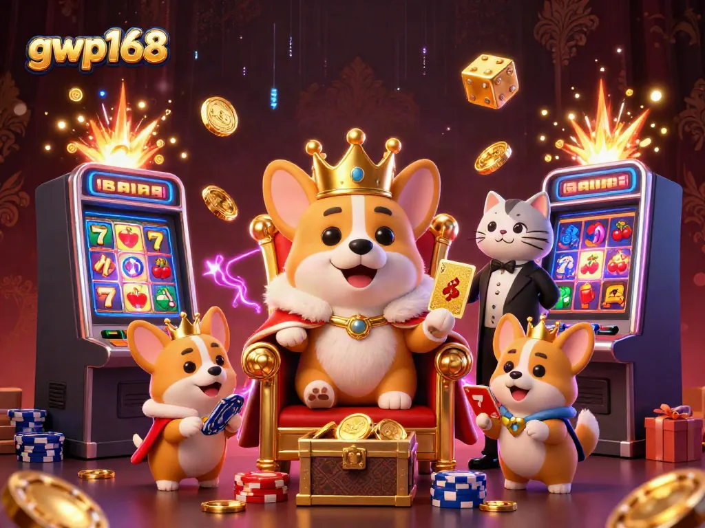 Menangkan permainan di GWP168 dengan slot machine spektakuler dan corgi raja yang berkilau.