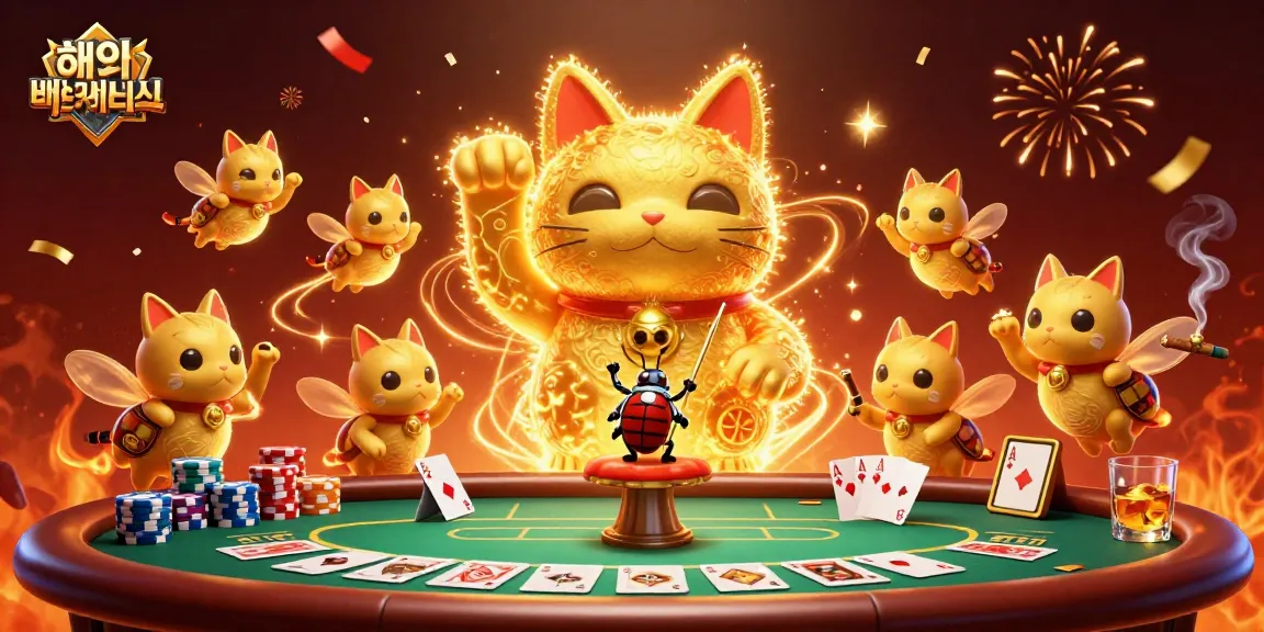 Experience exciting gameplay at 해외배팅사이트 with dynamic golden fireflies and poker elements.