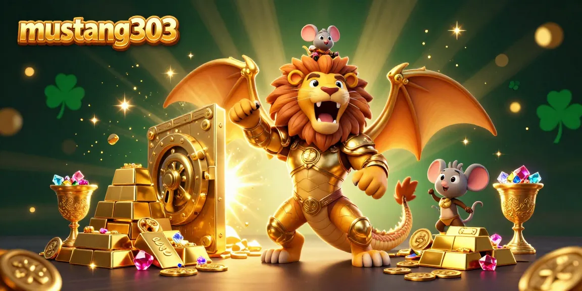 Spin and win big with mustang303 in this vibrant 3D casino illustration journey!