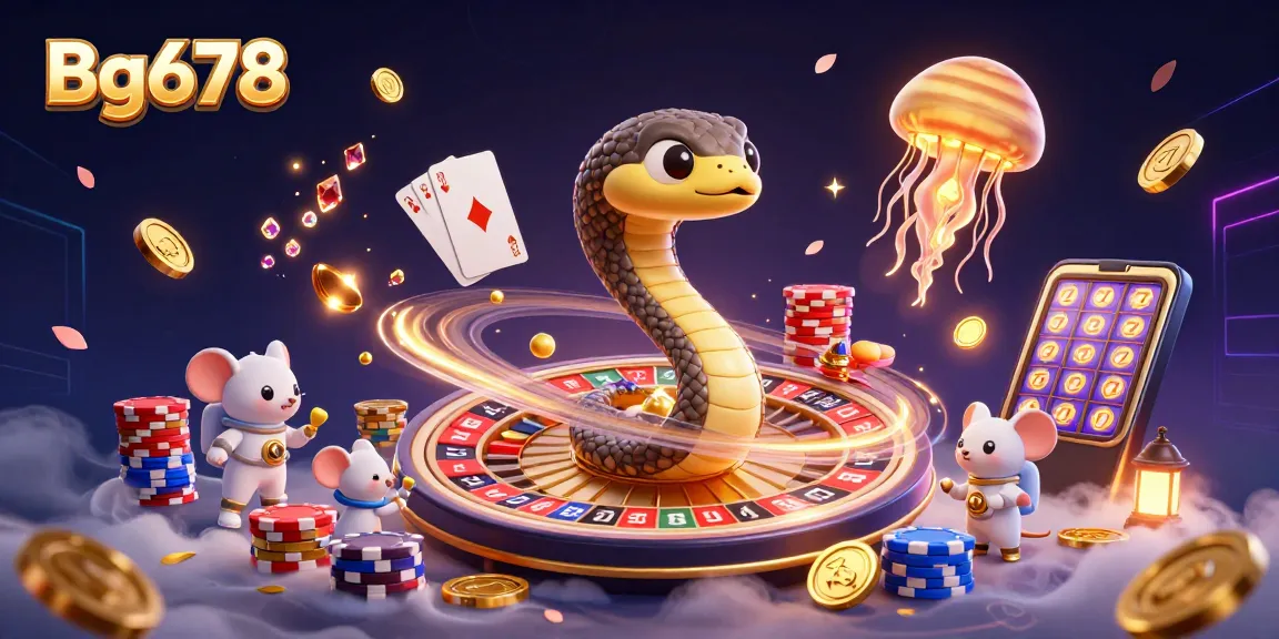 Engage with Bg678's captivating cosmic casino scene featuring betting astronaut mice and a golden jellyfish dealer.