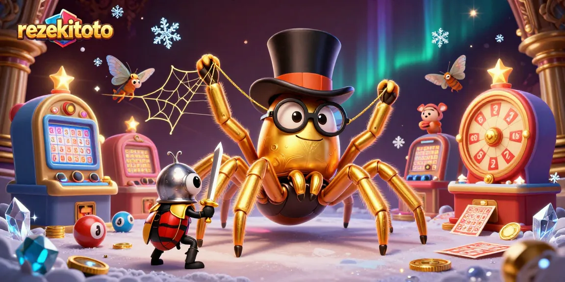 Engage with rezekitoto through an exciting 3D lottery scene showcasing vibrant game elements.