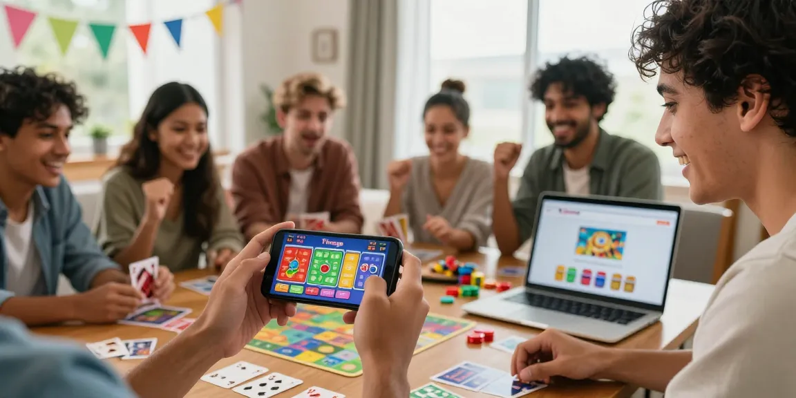 Tiranga Game player engaged in vibrant colour prediction game on smartphone in a lively living room