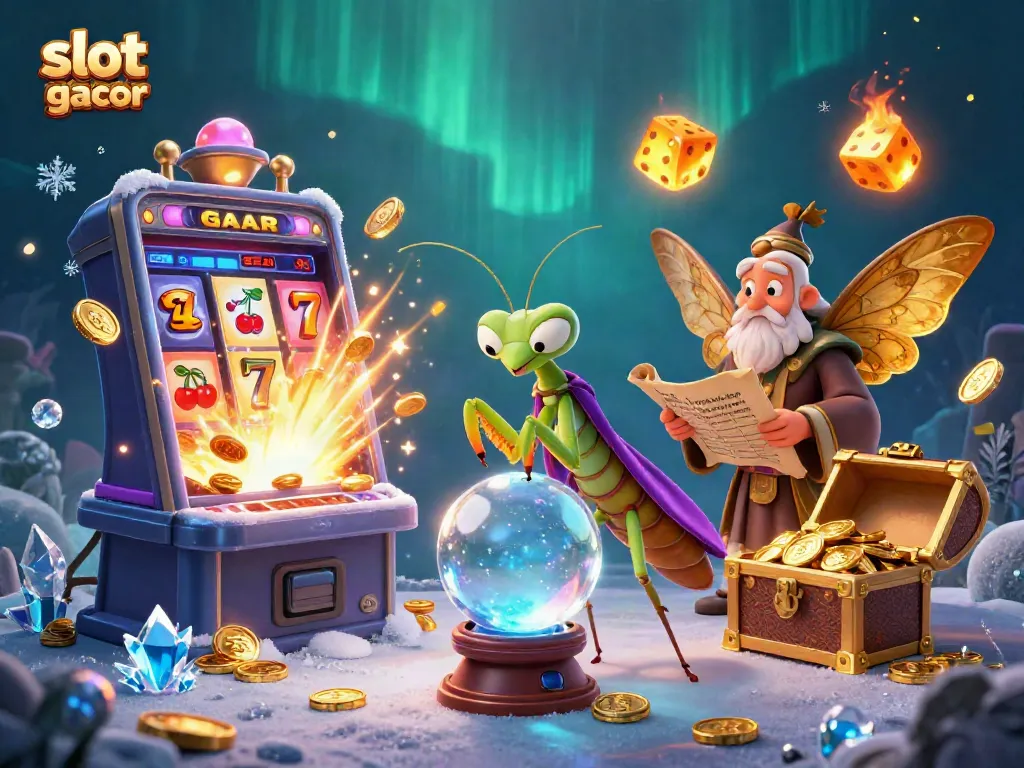 Experience the excitement of slot online gacor with our vibrant 3D casino scene bursting with colorful elements.