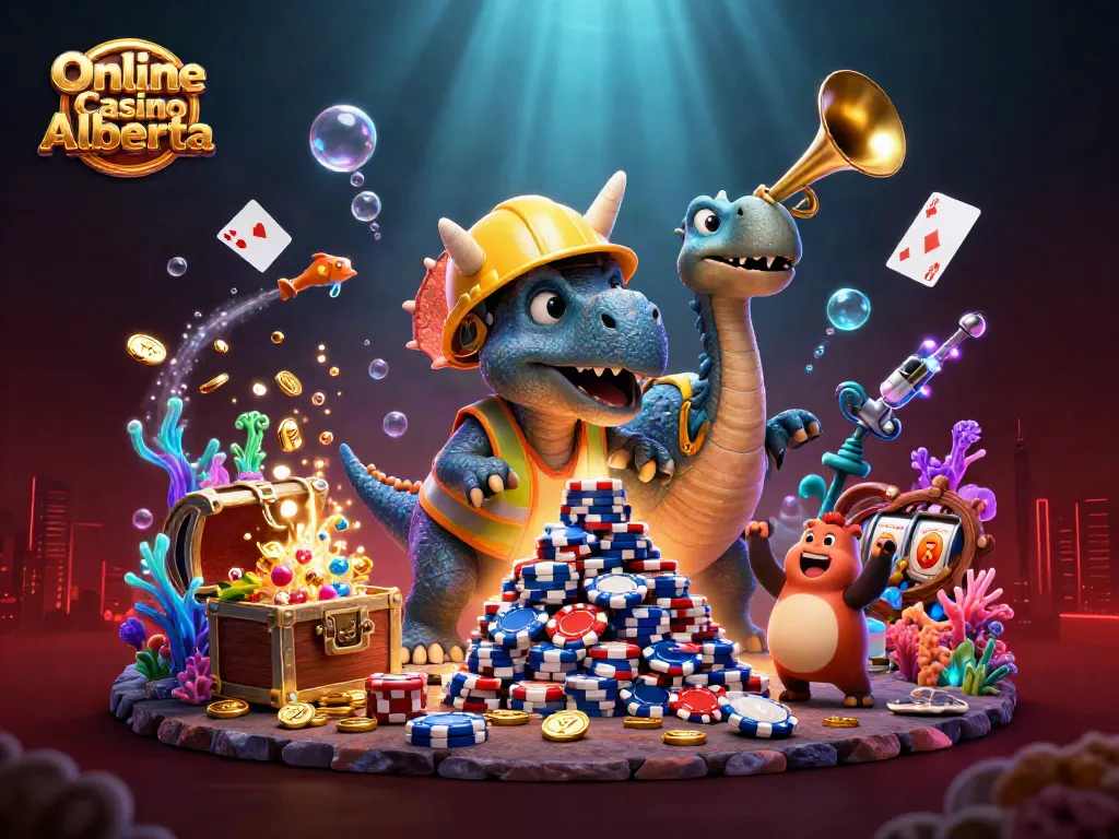 Join the excitement of Online Casino Alberta with cheering dinosaurs and jackpot treasures!