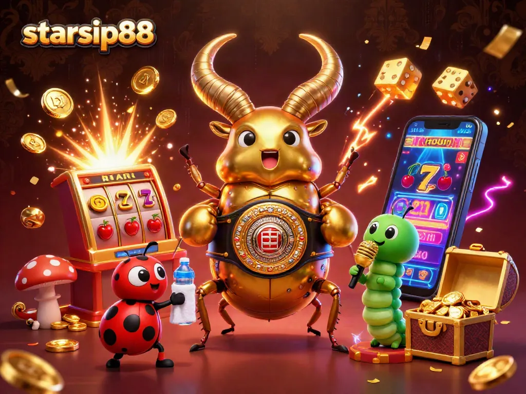 Watch the starsip88 casino comes alive with a golden stag beetle in an epic jackpot battle!